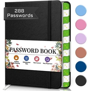 Password Keeper Book with Alphabetical Tabs for Internet Website Logins - Picture 1 of 6
