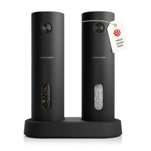 Electric Salt and Pepper Grinder Set I Automatic Salt and Pepper Mills (Carbon B - Picture 1 of 7