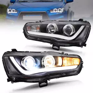 Faros proyectores LED VLAND Angel Eyes para Mitsubishi Lancer EVO X 2008-2017 - Imagen 1 de 10