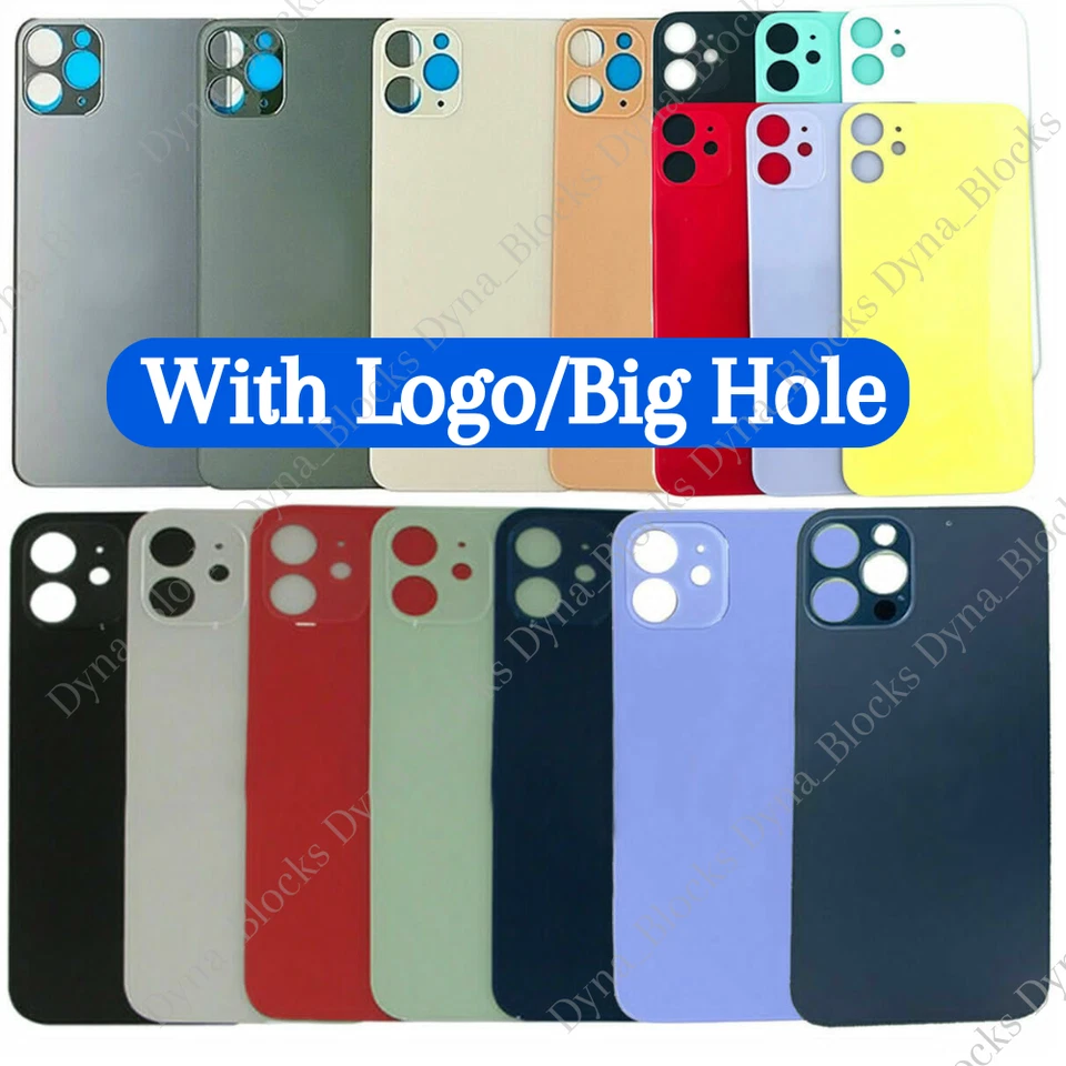 Сменный чехол из заднего стекла для iPhone 15 14 13 12 11 Pro Max XR XS 8 с большим отверстием - Изображение 1 из 4