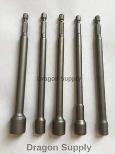 Neu 5 Stck. 6" LANGER MAGNETISCHER MUTTERNDREHER-SET mit Schnellspanner Sechskantschaft - Bild 1 von 2