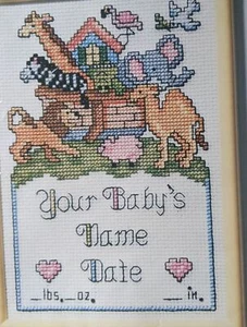 NeedleMagic gezähltes Kreuzstich-Set Arche Noah Baby Geburtsurkunde versiegelt Vintage - Bild 1 von 3