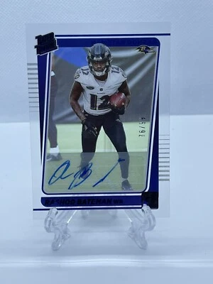 2021 Rashod Bateman Donruss Clearly Rookie Auto /99 Baltimore Ravens #66 RC SP - Image 1 of 2