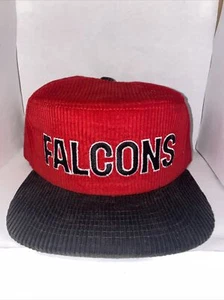Atlanta Falcons Vintage Hat Script New Era 80's Snapback Corduroy NFL Hat NOS - Picture 1 of 11