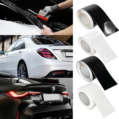 DECOMEISTER Lámina para coche negra brillante mate lámina adhesiva lámina de pintura muebles canales de aire sin burbujas