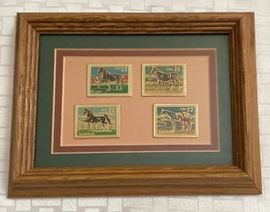 Vintage USPS Briefmarke Pferde Anstecknadeln 1986 - Morgan, Saddlebred, Appaloosa, Quarter - Bild 1 von 3