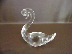Clear Glass Crystal Swan Figurine With NV In Circle Mark - Picture 1 of 8
