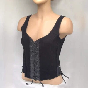Playboy Damen Korsett schwarz 100 % Echtleder/Wildleder Neu mit Etikett - Bild 1 von 5
