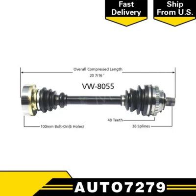 Front Left Driver Side CV Joint CV Axle Shaft Fits 1993 2003 Volkswagen EuroVan - Image 1 of 3