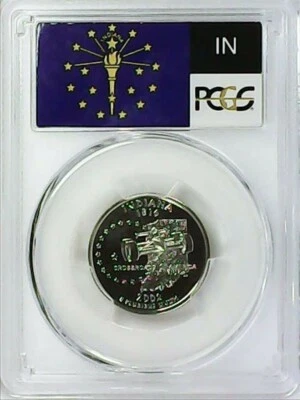 2002-S 25C State Quarter Indiana PCGS PR69 DCAM CLAD 22cut0507 - Image 1 of 4