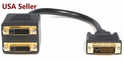 PTC DVI-D (Male) to DVI-D[x2] (Female) Video Y-Splitter Adapter - Image 1 of 3
