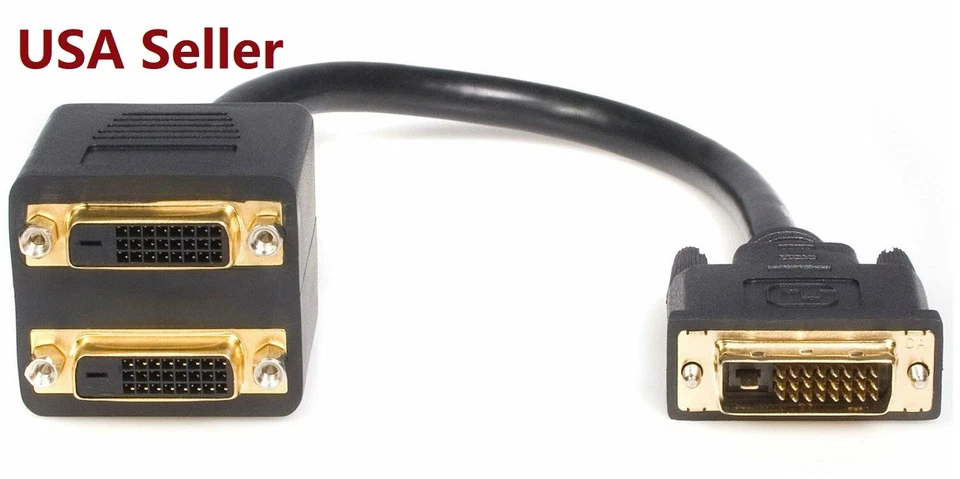PTC DVI-D (Male) to DVI-D[x2] (Female) Video Y-Splitter Adapter - Image 1 of 3