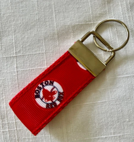 BOSTON RED SOX Mini KEY CHAIN RED RIBBON Zipper Pull, Backpack Dangle FREE SHIP Cover