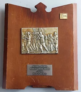 Gedenkmedaillenplakette Nationale Eisenbahnarbeitergewerkschaft Kokuro Japan 1968 - Bild 1 von 6