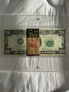 1969 A $20 FRN Super Gem CU original bank strap pack of 10 Chicago District - Picture 1 of 4