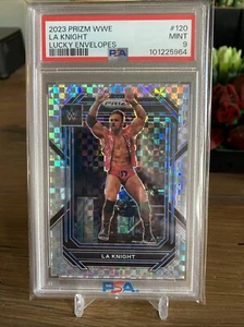 2023 WWE Prizm Lucky Envelopes LA Knight Graded PSA 9 Bookend 8/8 - Bild 1 von 3