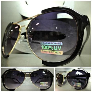 GAFAS DE SOL CLÁSICAS DE COLECCIÓN ESTILO RETRO para hombre o mujer marco de moda negro y dorado - Imagen 1 de 10