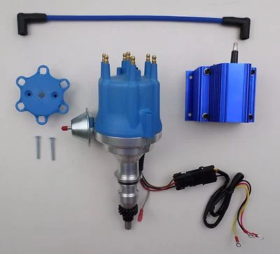 小帽福特 240 300 在线 6 气缸 PRO 系列蓝色 HEI 分销商 + 线圈 — 第 1/4 张图片