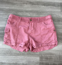 Maurices Pink Linen Shorts Size 12 Crochet 