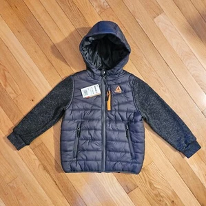 NEW Reebok Little Boys Lightweight Puffer Vest Jacket, Gray/Orange (sz 4) - Picture 1 of 5