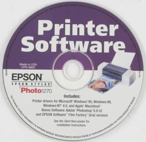 Vintage 2000 Epson Stylus 1270 Drucker Software Disc CPD-9820 - Bild 1 von 2