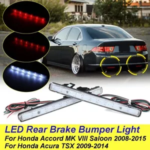 LED Bumper Reflector Marker Lights Clear Lens For 2009-2014 Acura TSX - Picture 1 of 6