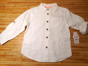 Boys Shirts Woven White Top Baby Toddler Clothes 12mo, 3T, 4T, 5T - Picture 1 of 4