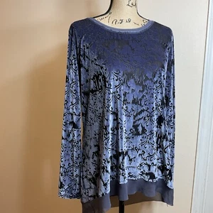 Simply Vera Wang Top Damen XL Samt Burnout Stretch halbtransparent Fee Grunge - Bild 1 von 20