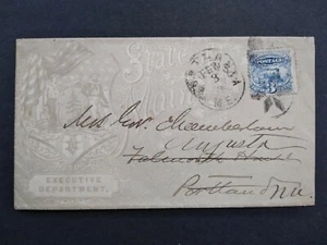 Maine: Augusta 1869 (circa) #114 Allover Executive Department Advertising Cover - Picture 1 of 2