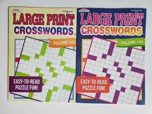2 New Kappa Puzzles Large Print Crosswords Books Vol# 142-143 Hobby Words Search - Imagen 1 de 4