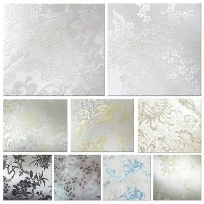 Faux Silk Brocade (Silver Gray) Jacquard Damask Kimono Fabric Material BL20 - Image 1 of 4