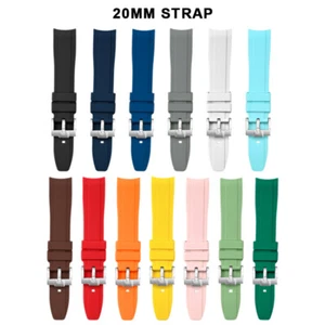 20MM Curved Arc End Silicone Watch Strap Band For Tissot Le Locle 1853 - Picture 1 of 32