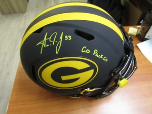 Casco de fútbol americano Lunar Riddell autografiado tamaño completo Aaron Jones con certificado de autenticidad BGS. - Imagen 1 de 6
