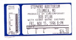 TICKET Stub 1996 KONZERT Bob Dylan ULTRA Rare USA Vintage KENNY WAYNE SHEPARD - Bild 1 von 2