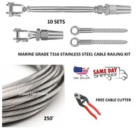 Marine Grade 1//8 Cable Railing 1*19 Stainless Steel 316 L Polished 500 Ft