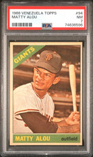 1966 Venezuela Topps Matty Alou #94 PSA 7 HIGHEST Pop 2