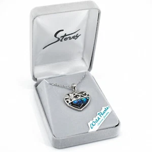 Collar Storrs Perla Salvaje Abulón Concha Amor Corazón Flor Colgante Tono Plata - Imagen 1 de 3