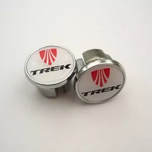 Vintage Style TREK Chrome Racing Bar Plugs, Caps, Repro - Picture 1 of 3