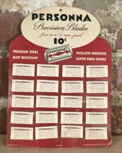 Vintage Personna Precision Blades Cardboard Advertising Store Display Full - Picture 1 of 1