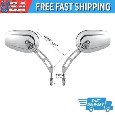 Espejos retrovisores cromados para Harley Road Street Glide Sportster Dyna Softail FL Foto 1 de 4