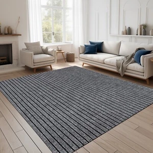 Area Rugs for Living Room or Bedroom, Grey Striped Carpet Runner Rug Indoor Mat - Picture 1 of 15