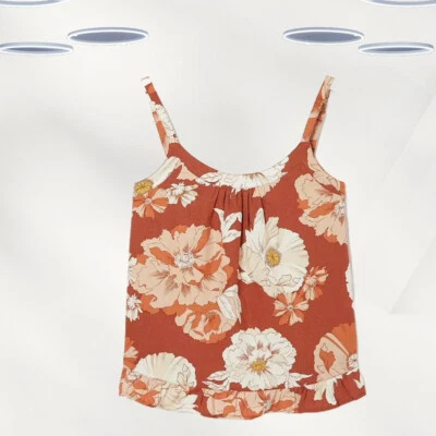 Ex Fat Face Women's Sleeveless Linear Bloom Cami Top in Brown - Image 1 of 3