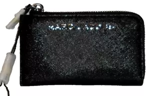 MARC JACOBS Black Saffiano Leather Key Holder Card Case Mini Purse Wallet NWoT - Picture 1 of 6