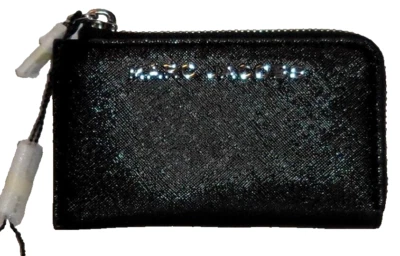 MARC JACOBS черный Saffiano кожаный ключ держатель карты чехол мини сумочка бумажник новый с ярлыками - Изображение 1 из 4
