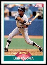 1989 Score Rookie & Traded- Luis Polonia New York Yankees #38T
