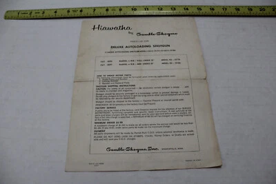 Lista de piezas de escopeta de carga automática Hiawatha de Gambles-Skogmo Deluxe Foto 1 de 4