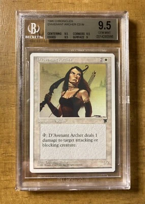 MTG✨ D'AVENANT ARCHER ✨Chronicles BGS 9.5 GEM MINT Common Creature 1995 POP 1 ! - Image 1 of 2