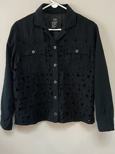 EVR Womens Silk Cutwork Jacket Partial Lined Medium - Picture 1 of 9