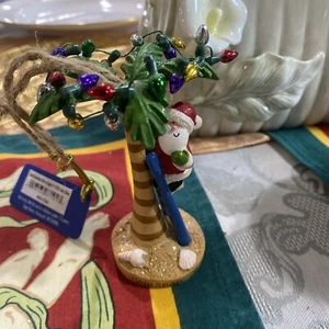 Julia Oliver Cape Shore Ornament - Santa And Palm Tree Decorating... Carlsbad,CA - Picture 1 of 5