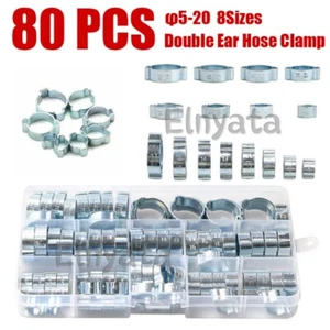80x Doppelohrklemme O Clips Kit Crimp Luft Silikon Benzin Wasser Kraftstoffschlauch Rohr - Bild 1 von 12